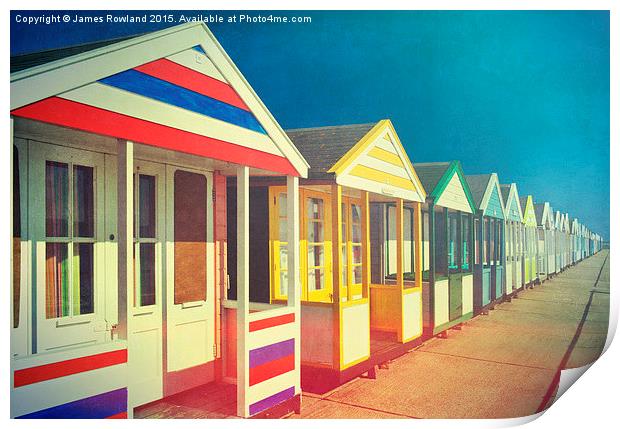  Beach Huts Print by James Rowland