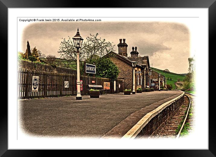 Oakworth Station (Grunged effect) Framed Mounted Print by Frank Irwin