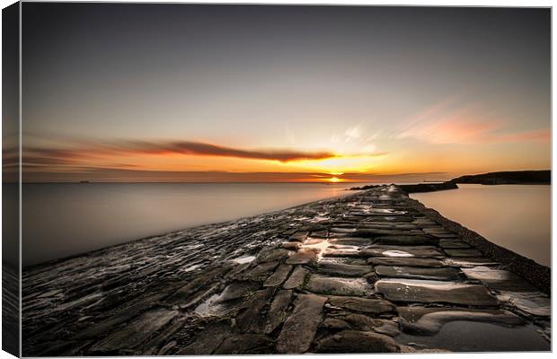  Sunrise over Cullercoats Canvas Print by Tom Hibberd
