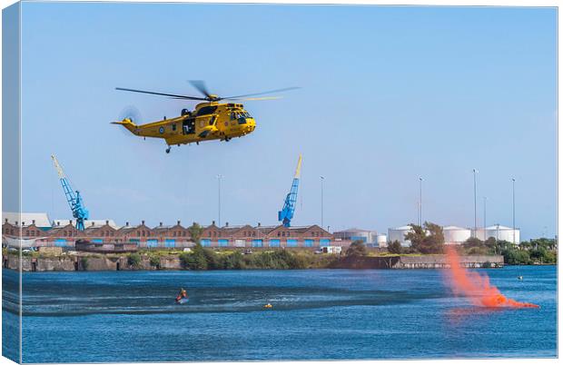 Sea King Rescue Canvas Print by Steve Purnell