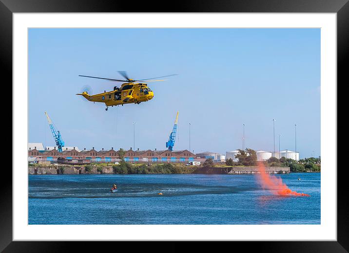 Sea King Rescue Framed Mounted Print by Steve Purnell