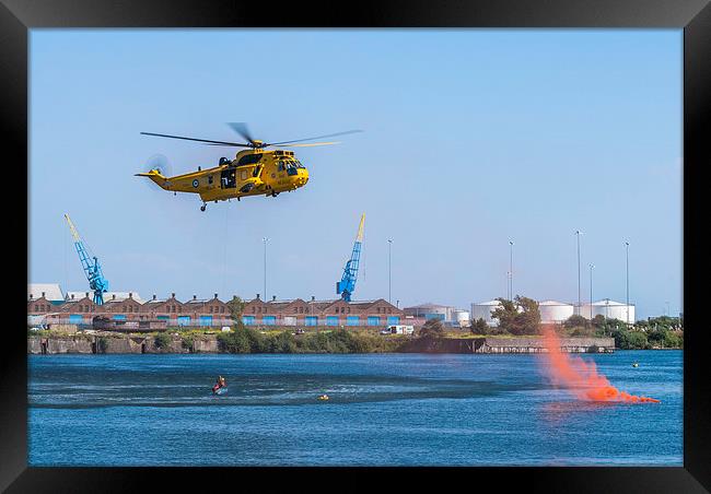 Sea King Rescue Framed Print by Steve Purnell