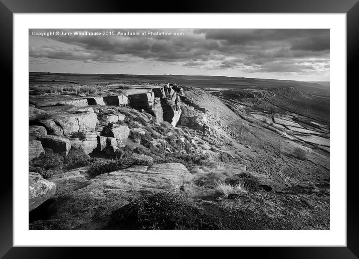 Curbar Edge and view towards Baslow Edge Framed Mounted Print by Julie Woodhouse