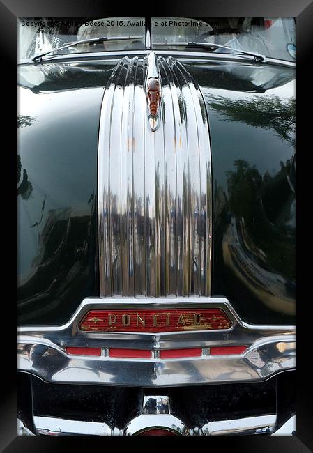  1950 Pontiac hood Framed Print by Adrian Beese