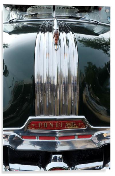  1950 Pontiac hood Acrylic by Adrian Beese