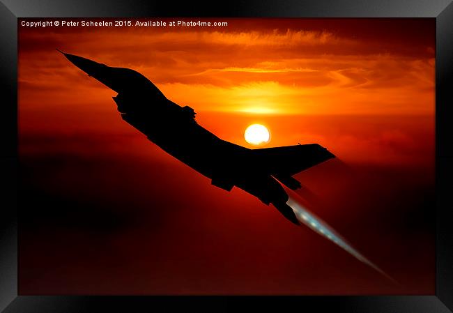  F-16 by night Framed Print by Peter Scheelen