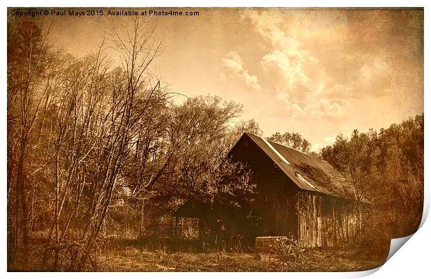  The Old Barn Down the Road Print by Paul Mays