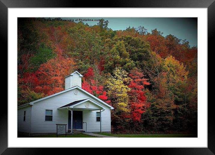  The Tiny Mountian Church in the brillance of a KY Framed Mounted Print by Paul Mays