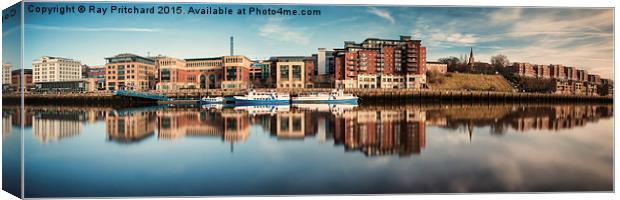 Newcastle Quayside Panorama  Canvas Print by Ray Pritchard