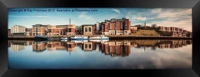 Newcastle Quayside Panorama  Framed Print by Ray Pritchard