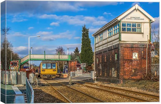  Huncoat railway crossing Canvas Print by Mike Dickinson