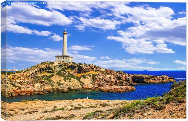 Cabo de Palos Lighthouse on La Manga, Murcia, Spai Canvas Print by Dragomir Nikolov