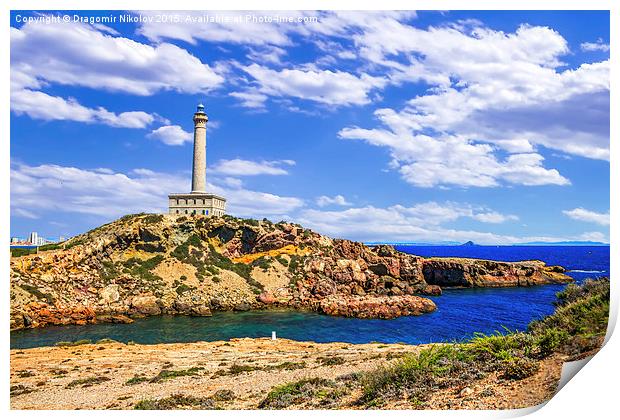 Cabo de Palos Lighthouse on La Manga, Murcia, Spai Print by Dragomir Nikolov