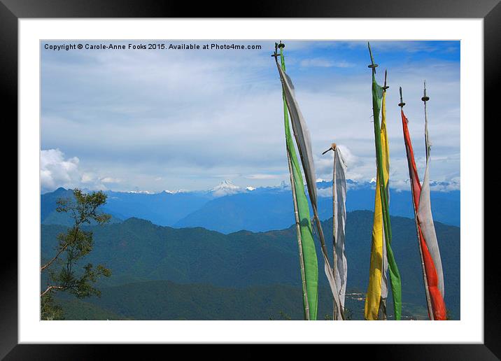  Prayer Flags on the Road in Bhutan Framed Mounted Print by Carole-Anne Fooks