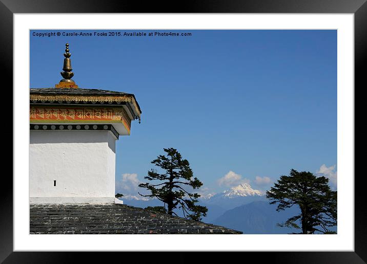 Chorten and Mountains, Bhutan  Framed Mounted Print by Carole-Anne Fooks