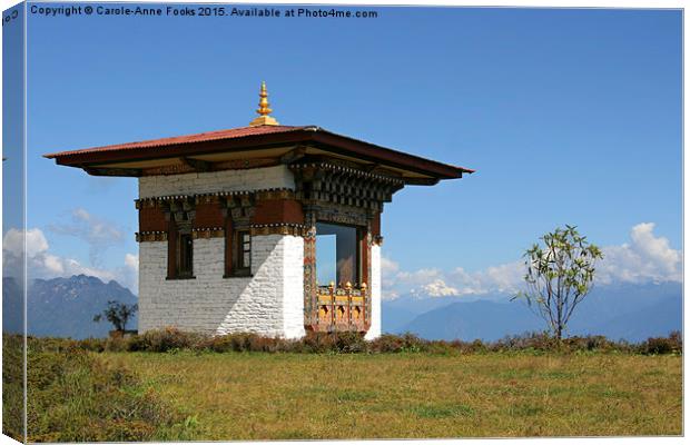  Shrine at the Druk Wangyal Khangzang, Bhutan Canvas Print by Carole-Anne Fooks
