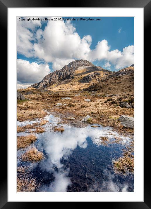 Tryfan Mountain Framed Mounted Print by Adrian Evans