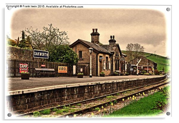  Oakworth Station with “Grunged” effect Acrylic by Frank Irwin