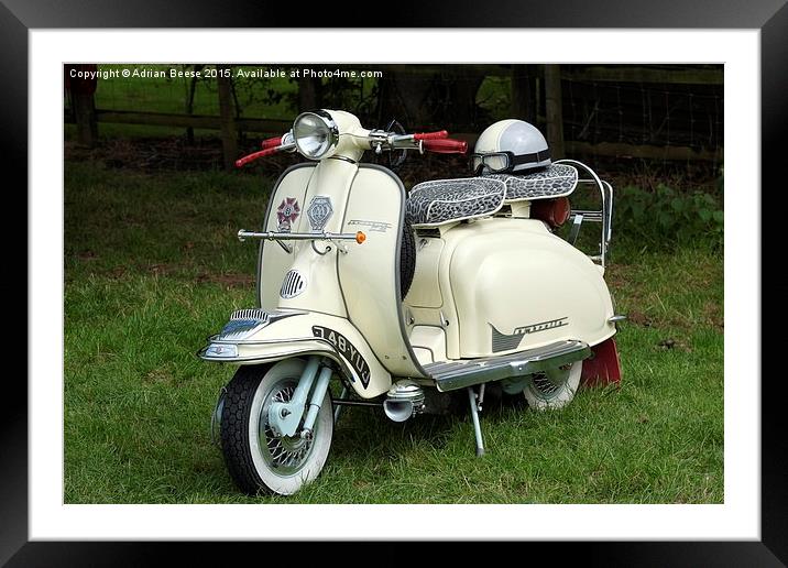  Classic 60's Lambretta scooter Framed Mounted Print by Adrian Beese