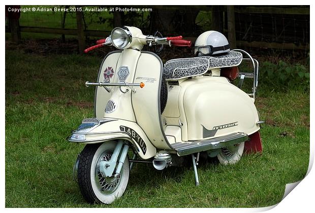  Classic 60's Lambretta scooter Print by Adrian Beese