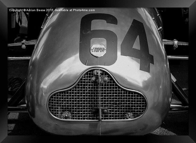  Cooper 500 racing car nose Framed Print by Adrian Beese