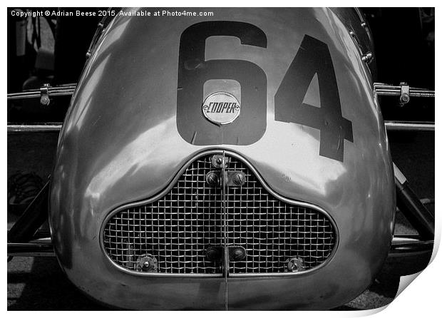  Cooper 500 racing car nose Print by Adrian Beese