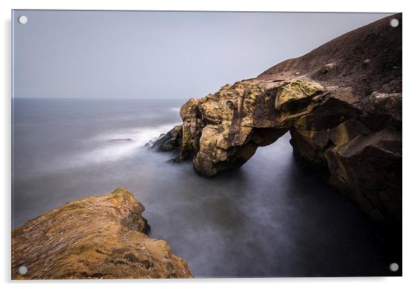 Saddle Rock, Cullercoats Bay, North Tyneside Acrylic by Tom Hibberd