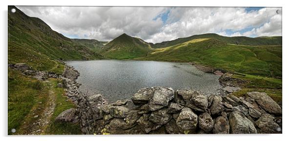  Kentmere reservoir panorama Acrylic by Eddie John