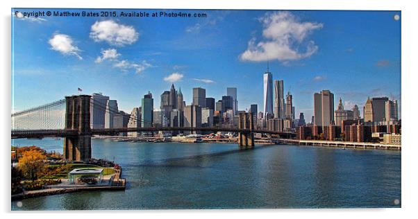 The Brooklyn Bridge Acrylic by Matthew Bates
