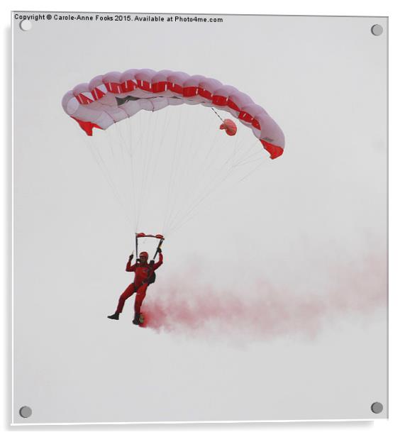 Army Red Beret Parachute Team Member Acrylic by Carole-Anne Fooks