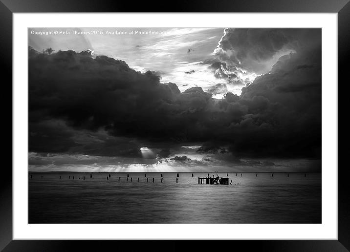 Dawn Cloudscape in Monochrome Framed Mounted Print by Peta Thames