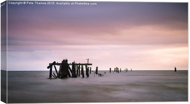 Shorncliffe Pier Supports Canvas Print by Peta Thames