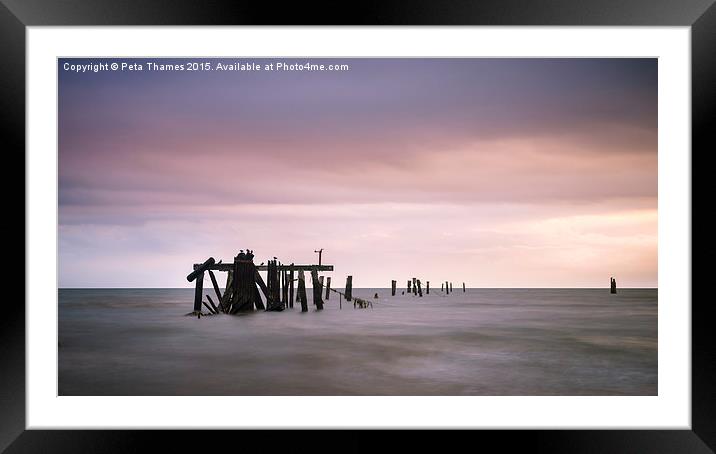 Shorncliffe Pier Supports Framed Mounted Print by Peta Thames