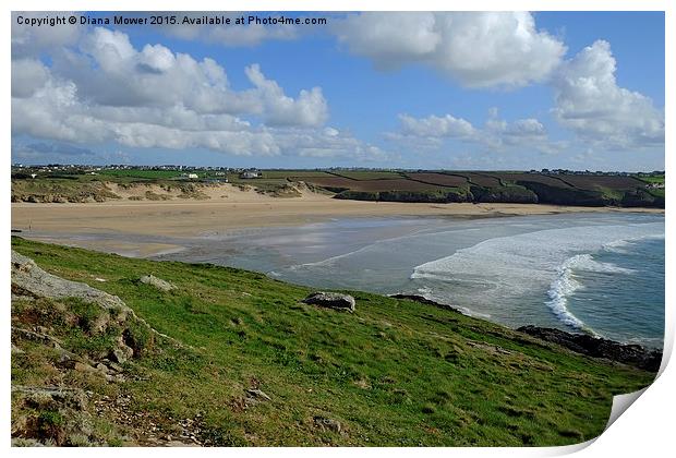  Crantock Beach Print by Diana Mower