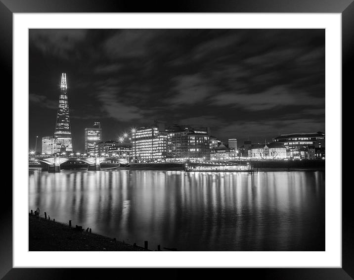  Low Tide Night Shoot London Framed Mounted Print by Clive Eariss