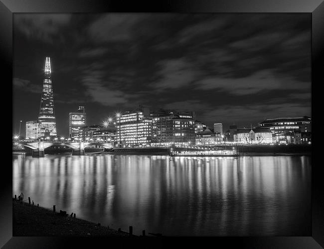  Low Tide Night Shoot London Framed Print by Clive Eariss