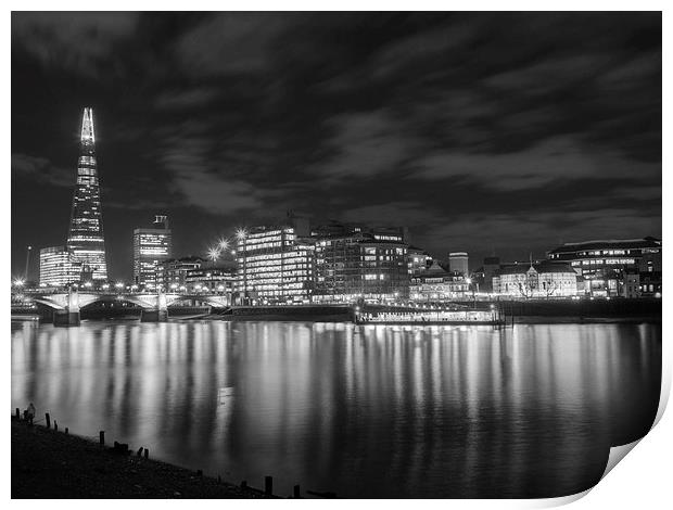  Low Tide Night Shoot London Print by Clive Eariss