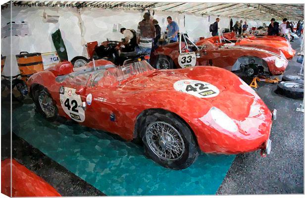  Maserati 2000s in the Maserati paddock Canvas Print by Adrian Beese