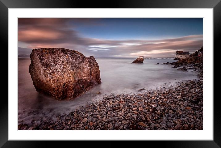 Evening at Knab rock in Mumbles  Framed Mounted Print by Leighton Collins