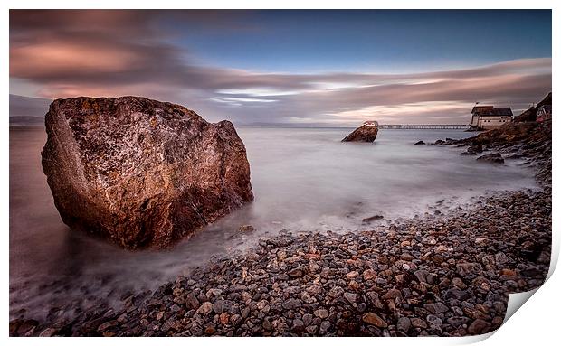 Evening at Knab rock in Mumbles  Print by Leighton Collins