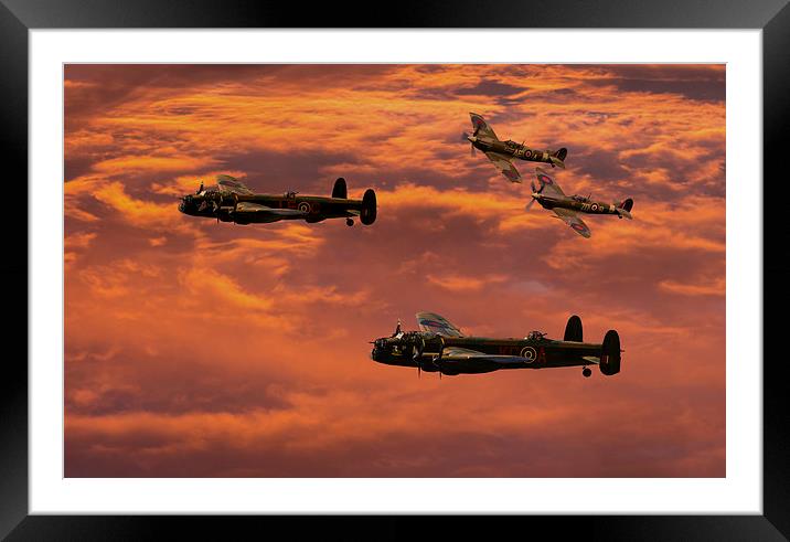 Lancaster Sunset Framed Mounted Print by Oxon Images