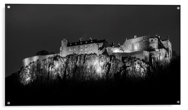  Stirling Castle At Night. Acrylic by Tommy Dickson