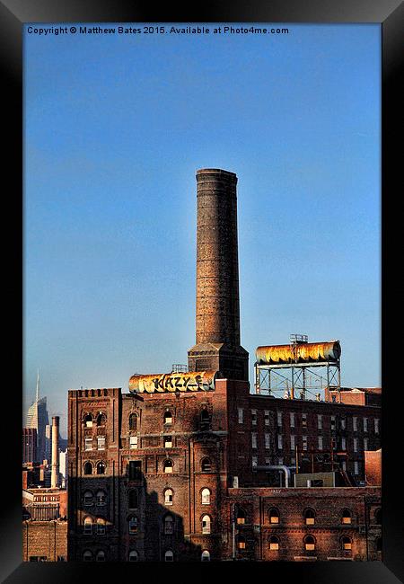 Brooklyn Chimney Framed Print by Matthew Bates