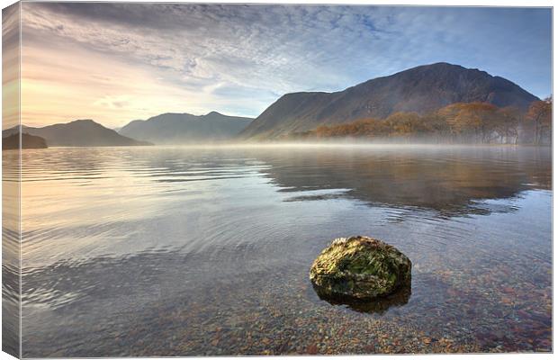 Mist on Crummock Water Canvas Print by Andrew Ray