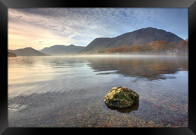 Mist on Crummock Water Framed Print by Andrew Ray