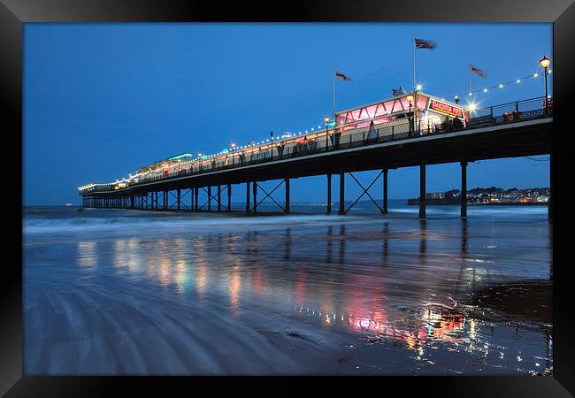 Twlight at Paignton Pier  Framed Print by Andrew Ray