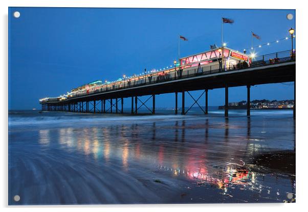Twlight at Paignton Pier  Acrylic by Andrew Ray