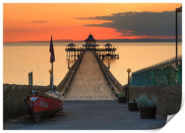 Towards Clevedon Pier Print by Andrew Ray
