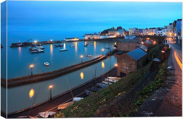 Tenby Twilight Canvas Print by Andrew Ray