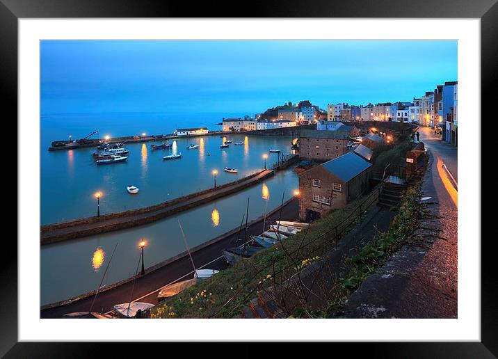 Tenby Twilight Framed Mounted Print by Andrew Ray